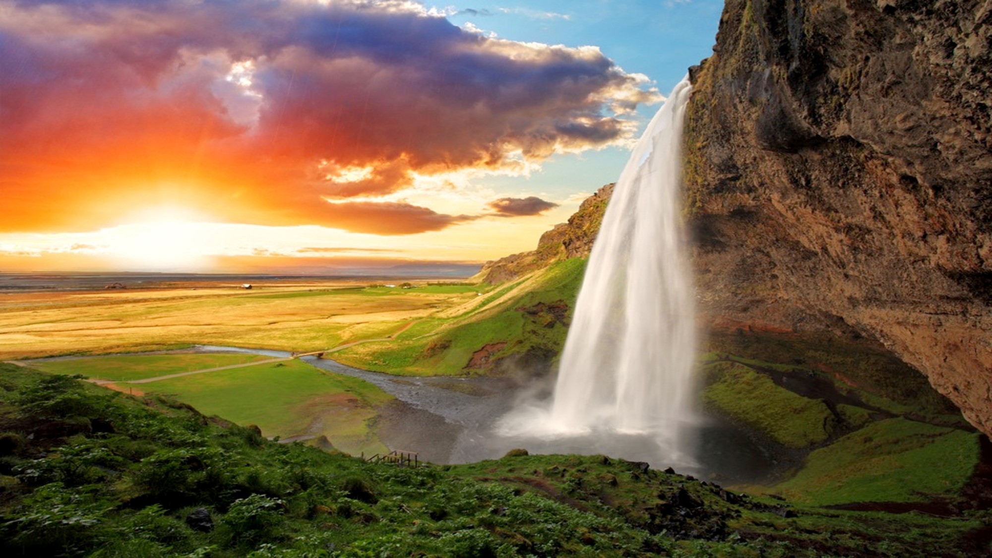Iceland Skogafoss Waterfall